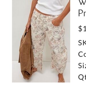 We The Free Good Luck Printed Barrel Jeans